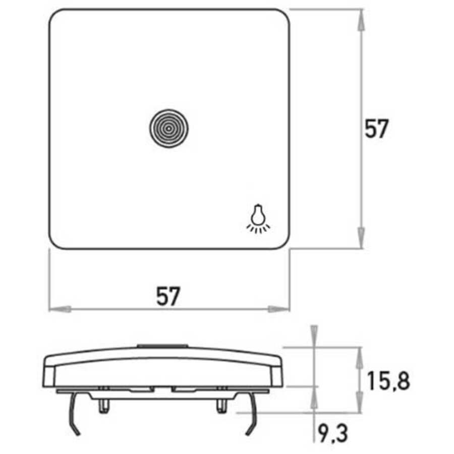 Kopp schakelwip controlevenster met licht symbool HK05 Paris zwart mat (339450006)
