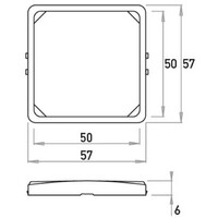 Kopp adapterraam 50x50 DIN-apparaten HK05 Paris zwart mat (335750001)