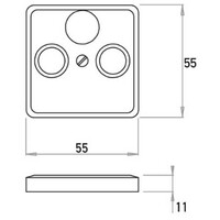 Kopp centraalplaat antenne / COAX wandcontactdoos HK02 Milano antraciet OP=OP (358615002)