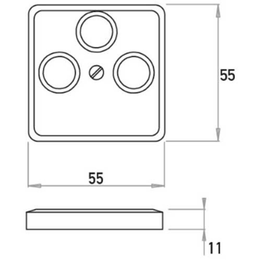 Kopp centraalplaat antenne / SAT wandcontactdoos HK02 Milano eiken (357830006)