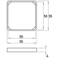 Kopp tussenraam 50x50 HK02 Milano arctic wit (335613003)