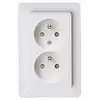 Kopp wandcontactdoos 2-voudig penaarde Safety+ voor enkele inbouwdoos HK02 Milano arctic wit (927913005)