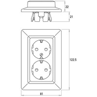 Kopp wandcontactdoos 2-voudig randaarde Safety+ voor enkele inbouwdoos HK02 Milano arctic wit (927713009)