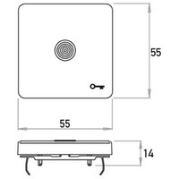 Kopp schakelwip controlevenster met sleutel symbool HK02 Milano arctic wit (330113003)