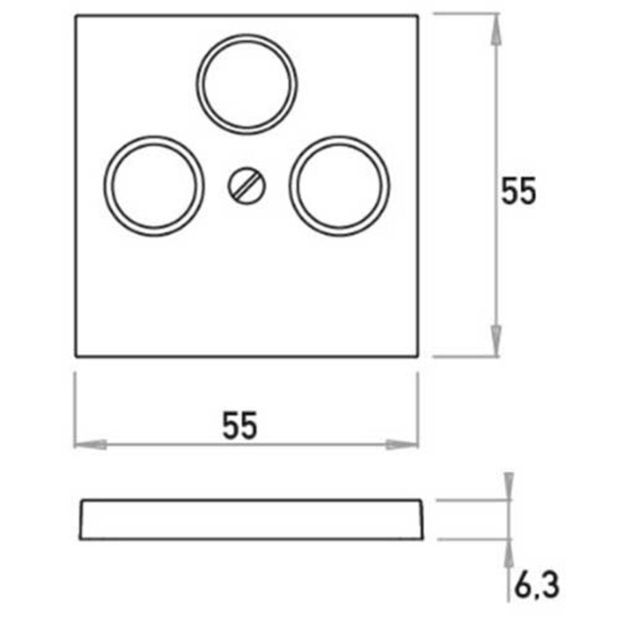 Kopp centraalplaat antennecontactdoos TV / radio + SAT HK07 Athenis antraciet (491015008)