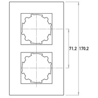 Kopp afdekraam 2-voudig HK07 glas zwart (405405004)