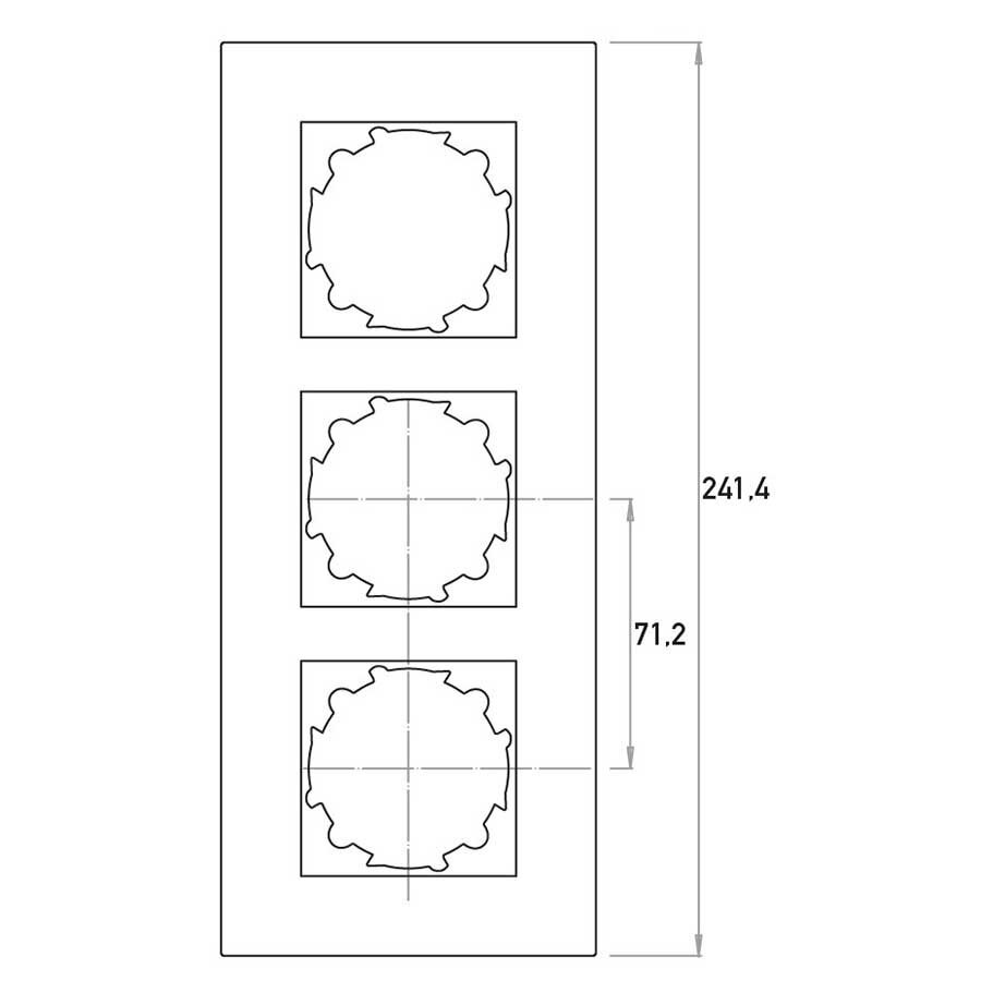 Kopp afdekraam 3-voudig HK07 glas wit (405502004)