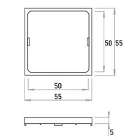 Kopp tussenraam 50x50 HK07 Athenis helder wit glans (405629008)