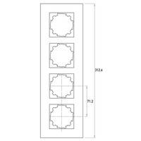 Kopp afdekraam 4-voudig HK07 glas wit (406602008)