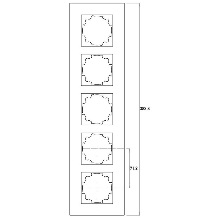 Kopp afdekraam 5-voudig HK07 glas wit (406702001)