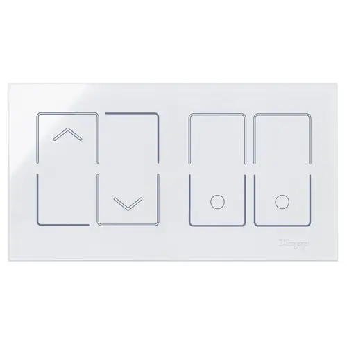 Kopp tastsensor jaloezieschakelaar / serieschakelaar 2-voudig horizontaal HKi8 glas wit (853222010)