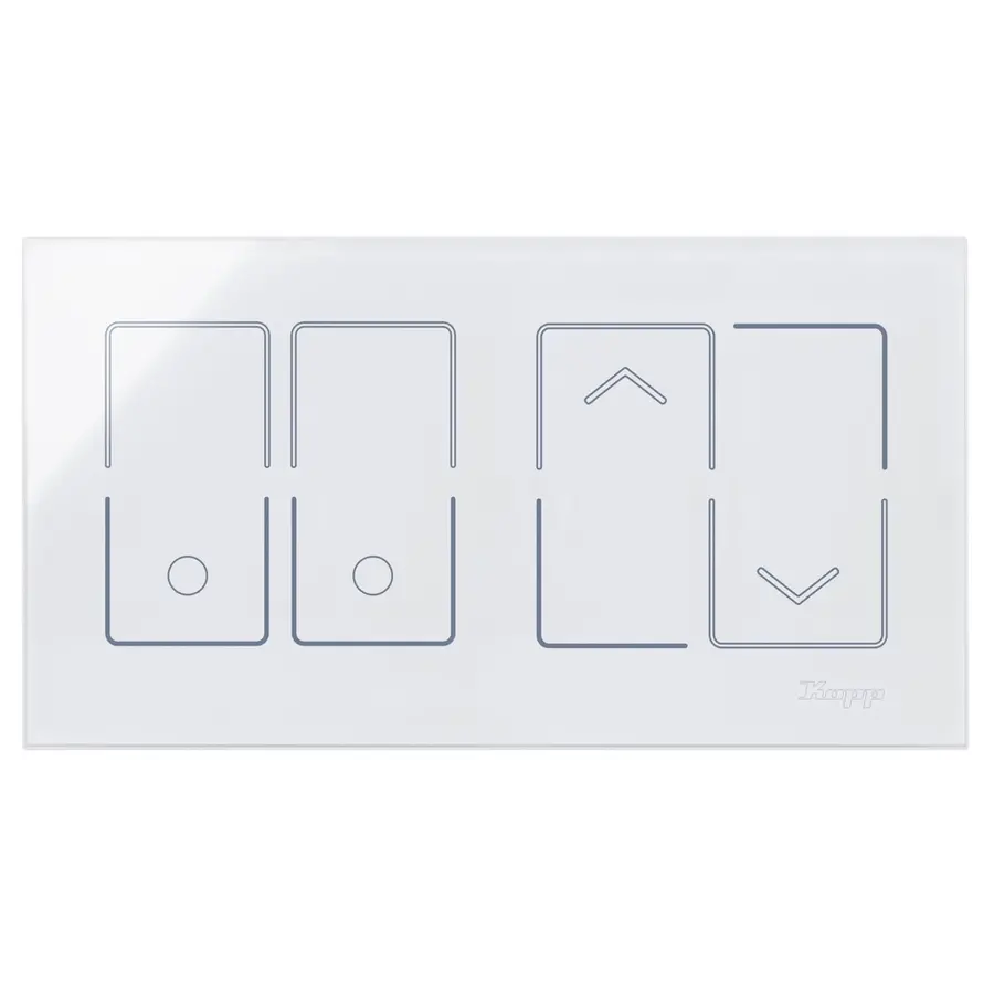 Kopp tastsensor serieschakelaar / jaloezieschakelaar 2-voudig horizontaal HKi8 glas wit (852322010)