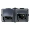 Kopp Nautic wandcontactdoos 2-voudig met penaarde Belgie en klapdeksel deksel horizonaal IP44 antraciet (137115006)