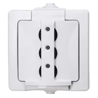 Kopp wandcontactdoos randaarde deksel combinatie sl IP44 arctic wit (955002016)