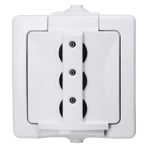 Kopp wandcontactdoos randaarde deksel combinatie sl IP44 arctic wit (955002016) Kopp wandcontactdoos randaarde deksel combinatie sl IP44 arctic wit (955002016)
