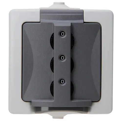 Kopp wandcontactdoos randaarde deksel combinatie sl IP44 grijs (955056015) Kopp wandcontactdoos randaarde deksel combinatie sl IP44 grijs (955056015)