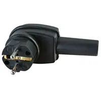 Kopp zware haakse randaarde stekker met invoertule rubber zwart IP44 (178216009)
