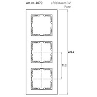 Kopp afdekraam 3-voudig HK07 PURE staal grijs (407047004)