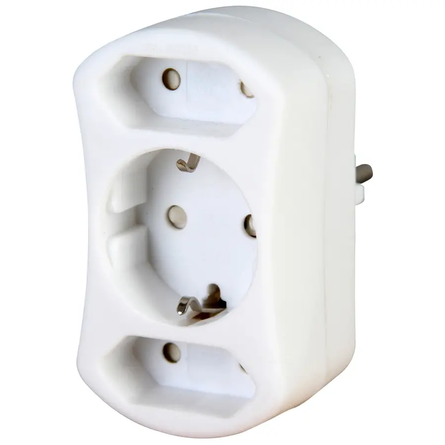 Kopp verloopstekker 1x RA en 2 x euro wit (177602009)