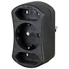 Kopp verloopstekker 1x RA en 2 x euro zwart (177605002)