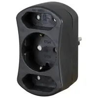 Kopp verloopstekker 1x RA en 2 x euro zwart (177605002)