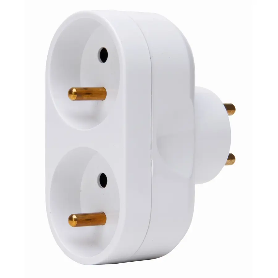 Kopp adapter 2x penaarde Belgie ovaal wit (705113009)
