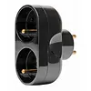 Kopp adapter 2x penaarde Belgie ovaal zwart (705115001)