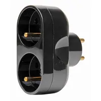 Kopp adapter 2x penaarde Belgie ovaal zwart (705115001)