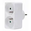 Kopp adapter 2x penaarde Belgie rechthoek wit (705102001)