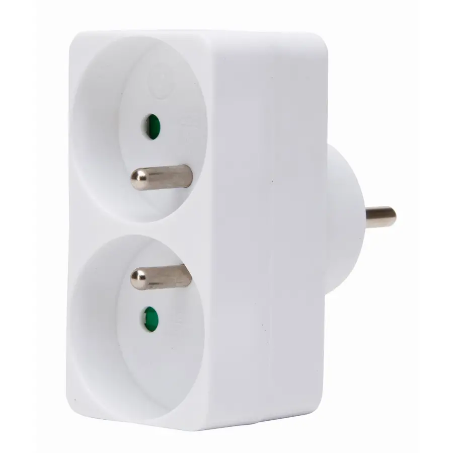 Kopp adapter 2x penaarde Belgie rechthoek wit (705102001)
