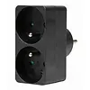 Kopp adapter 2x penaarde Belgie rechthoek zwart (705105004)