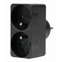 Kopp adapter 2x penaarde Belgie rechthoek zwart (705105004)