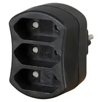 Kopp verloopstekker 3x euro 2.5A zwart (471305006)