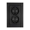 Kopp wandcontactdoos 2-voudig randaarde Safety+ voor enkele inbouwdoos HK07 Athenis zwart mat (940250006)