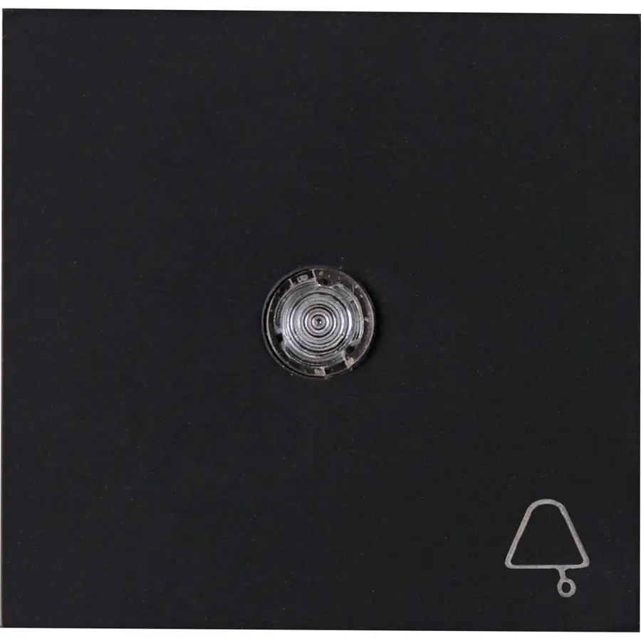 Kopp schakelwip controlevenster met bel symbool HK07 Athenis zwart mat (490457009)