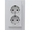 Kopp wandcontactdoos 2-voudig randaarde voor enkele inbouwdoos HK07 Athenis grijs mat (929534000)