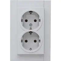 Kopp wandcontactdoos 2-voudig randaarde voor enkele inbouwdoos HK07 Athenis grijs mat (929534000)