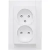 Kopp wandcontactdoos 2-voudig zonder randaarde Safety+ voor enkele inbouwdoos HK07 Athenis arctic wit mat (950032005)
