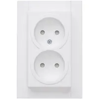 Kopp wandcontactdoos 2-voudig zonder randaarde Safety+ voor enkele inbouwdoos HK07 Athenis arctic wit mat (950032005)