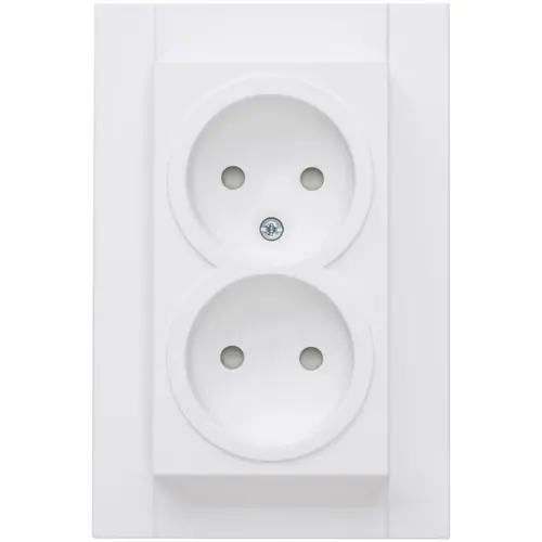 Kopp wandcontactdoos 2-voudig zonder randaarde Safety+ voor enkele inbouwdoos HK07 Athenis arctic wit mat (950032005)