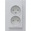 Kopp wandcontactdoos 2-voudig zonder randaarde Safety+ voor enkele inbouwdoos HK07 Athenis grijs mat (950034007)