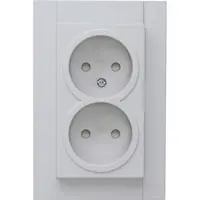 Kopp wandcontactdoos 2-voudig zonder randaarde Safety+ voor enkele inbouwdoos HK07 Athenis grijs mat (950034007)