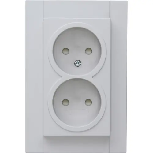 Kopp wandcontactdoos 2-voudig zonder randaarde Safety+ voor enkele inbouwdoos HK07 Athenis grijs mat (950034007)