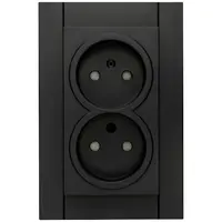 Kopp wandcontactdoos 2-voudig zonder randaarde Safety+ voor enkele inbouwdoos HK07 Athenis zwart mat (950050007)
