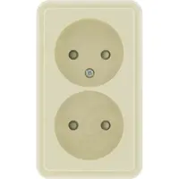 Kopp opbouw wandcontactdoos 2-voudig zonder randaarde Standard creme (108501007)