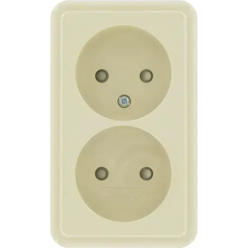 Kopp opbouw wandcontactdoos 2-voudig zonder randaarde Standard creme (108501007) Kopp opbouw wandcontactdoos 2-voudig zonder randaarde Standard creme (108501007)