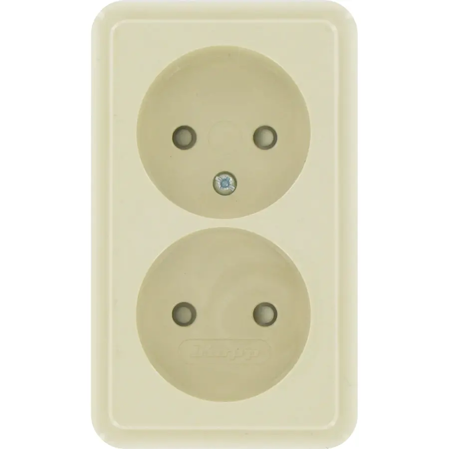 Kopp opbouw wandcontactdoos 2-voudig zonder randaarde Standard creme (108501007)