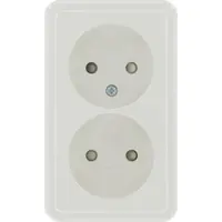 Kopp opbouw wandcontactdoos 2-voudig zonder randaarde Standard arctic wit (108502008)