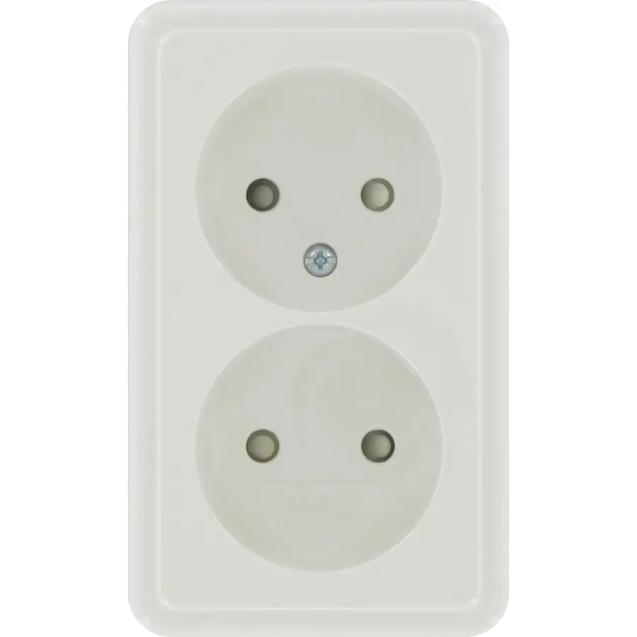 Kopp opbouw wandcontactdoos 2-voudig zonder randaarde Standard arctic wit (108502008)