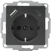Kopp wandcontactdoos randaarde USB-A en USB-C met verhoogde aanraakbeveiliging HK07 Athenis antraciet (297215004)